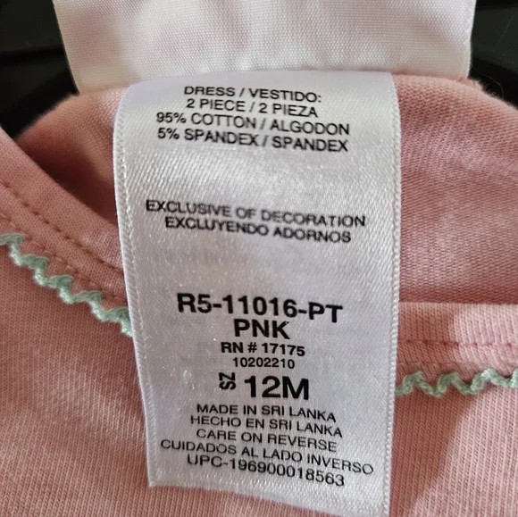 Bonnie Baby Spring Easter Pink Bunny Ruffled Top 🐰 12 Months - Picture 6 of 6